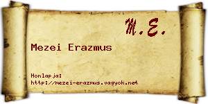 Mezei Erazmus névjegykártya